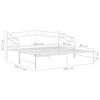 vidaXL Ausziehsofa Bettgestell Weiß Metall 90x200 cm