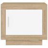 vidaXL Couchtisch Wei&szlig; und Sonoma-Eiche 51x50x45 cm Holzwerkstoff