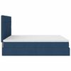 vidaXL Ottoman-Bett mit Matratze & LEDs Blau 180x200 cm Stoff