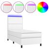vidaXL Boxspringbett mit Matratze & LED Wei&szlig; 100x200 cm Kunstleder