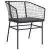 vidaXL 5-tlg. Garten-Essgruppe mit Kissen Schwarz Poly Rattan Glas