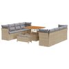 vidaXL Gartensofa-set 11 stk. Beige Poly-Rattan