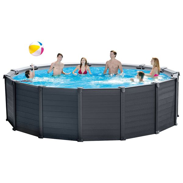 INTEX Aufstellpool Set Graphite Gray Panel 478x124 cm