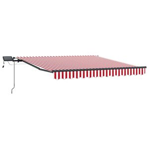 vidaXL Einziehbare Markise Rot und Wei&szlig; 300 x 250 cm Stoff