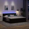 vidaXL Ottoman-Bett mit Matratzen & LEDs Dunkelbraun 200x200 cm Stoff