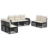 vidaXL Gartensofa-set 7 stk. Schwarz und Cremewei&szlig; Poly-Rattan