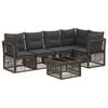 vidaXL Gartensofa-set 6 Stk. Grau Poly-Rattan