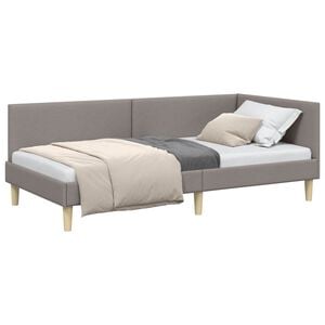 vidaXL Eckbettgestell Taupe 80 x 200 cm Stoff