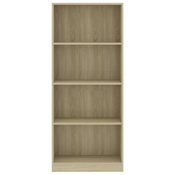 vidaXL B&uuml;cherregal 4 F&auml;cher Sonoma-Eiche 60x24x142 cm Holzwerkstoff