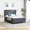 vidaXL Boxspringbett mit Matratze Dunkelgrau 190 x 140 cm Samt
