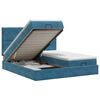 vidaXL Ottoman Bett mit Matratze mit Kopfteil 2 Stk. Dunkelblau Samt
