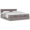 vidaXL Ottoman-Bett mit Matratzen Taupe 200x200 cm Stoff