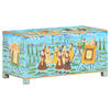 vidaXL Handbemalte Aufbewahrungsbox 80&times;40&times;40 cm Mango Massivholz