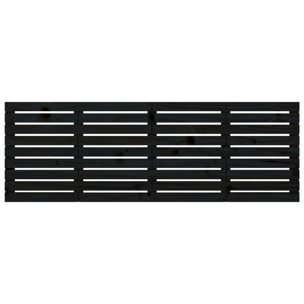vidaXL Wand-Kopfteil Schwarz 166x3x63 cm Massivholz Kiefer