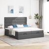 vidaXL Ottoman-Bett mit Matratzen & LEDs Dunkelgrau 180x200 cm Stoff
