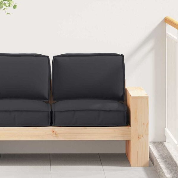vidaXL Palettenkissenset 2 pcs Schwarz Oxford-Stoff