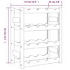 vidaXL Weinregal für 16 Flaschen Grau Massivholz Kiefer