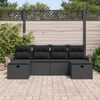 vidaXL Gartensofa-set mit Kissen 6 pcs Schwarz Poly-Rattan