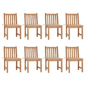 vidaXL Gartenst&uuml;hle 8 Stk. mit Kissen Massivholz Teak