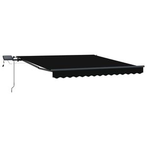 vidaXL Ausziehbare Markise Schwarz 350 x 250 cm Stoff und Aluminium