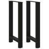 vidaXL Bartischbeine Schwarz 2 Stk. 50x(90-91) cm Stahl