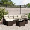 vidaXL 7-tlg. Garten-Sofagarnitur mit Kissen Braun Poly Rattan