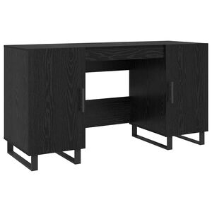 vidaXL Schreibtisch mit Regal Schwarz Eichen-Optik 140 x 50 x 75 cm