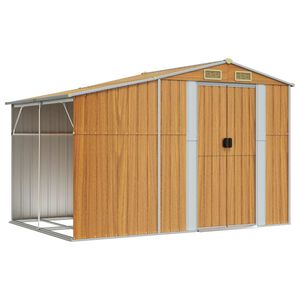 vidaXL Ger&auml;tehaus Hellbraun 277x192,5x179 cm Verzinkter Stahl