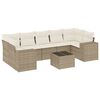 vidaXL 8-tlg. Garten-Sofagarnitur mit Kissen Beige Poly Rattan