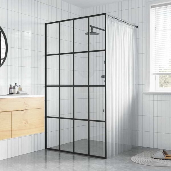 vidaXL Duschwand für Walk-in Dusche Klares Sicherheitsglas 100x195 cm