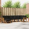 vidaXL Outdoor-Sofagarnitur mit Kissen 7 pcs Nat&uuml;rlich und Schwarz