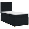 vidaXL Boxspringbett mit Matratze Schwarz 90 x 200 cm Stoff