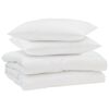 vidaXL Sommerdecke mit Kissen 3 Stk. Wei&szlig; Mikrofaser