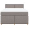 vidaXL Boxspringbett mit Matratze Taupe 140x200 cm Stoff
