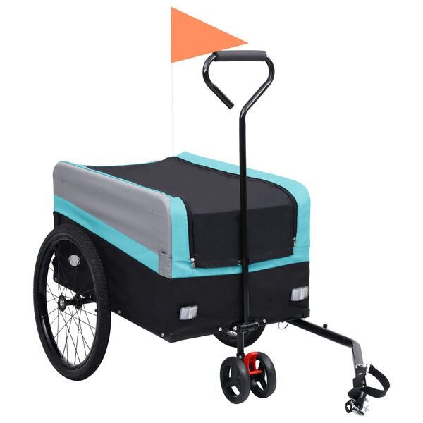 vidaXL 2-in-1 XXL Fahrradanh&auml;nger und Trolley Blau Grau und Schwarz