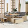 vidaXL Garten-Sofa-Set mit Kissen mit Kissen 8 pcs Beige und Hellgrau