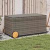 vidaXL Gartentruhe mit Rollen Grau 190L Poly Rattan
