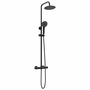 vidaXL Thermostatisches Duschset Schwarz Edelstahl 201