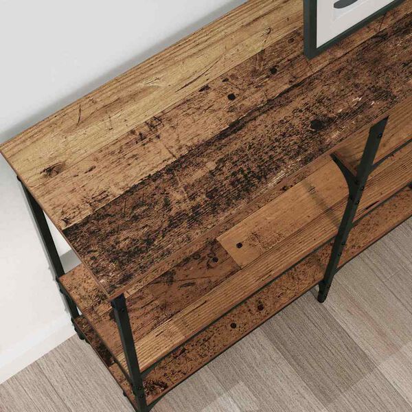 vidaXL Konsolentisch mit Regal Altholz 160 x 29 x 80 cm Holzwerkstoff