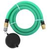 vidaXL Saugschlauch mit Messing-Anschl&uuml;ssen Gr&uuml;n 1,1" 10 m PVC