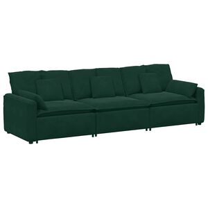 vidaXL Modulares Sofa mit Kissen Dunkelgr&uuml;n