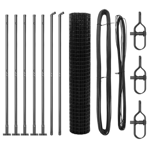 vidaXL Zaun mit Pfosten Grau 1,6 x 10 m Stahl und PVC