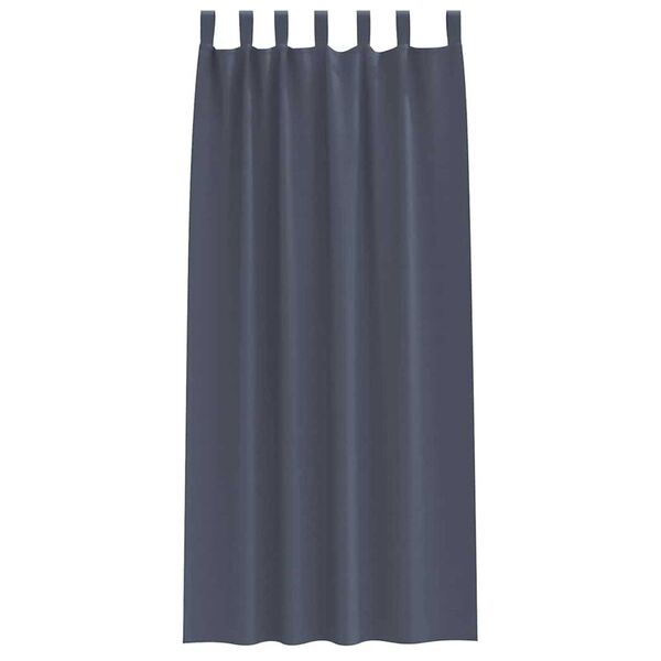 vidaXL Verdunkelungs-Vorh&auml;nge mit Ringen 2 pcs Anthrazit 225 x 140 cm