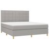 vidaXL Boxspringbett mit Matratze & LED Hellgrau 160x200 cm Stoff