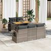 vidaXL 6-tlg. Garten-Sofagarnitur mit Kissen Grau Poly Rattan
