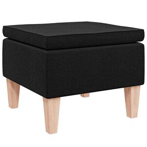 vidaXL Hocker mit Holzbeinen Schwarz Stoff