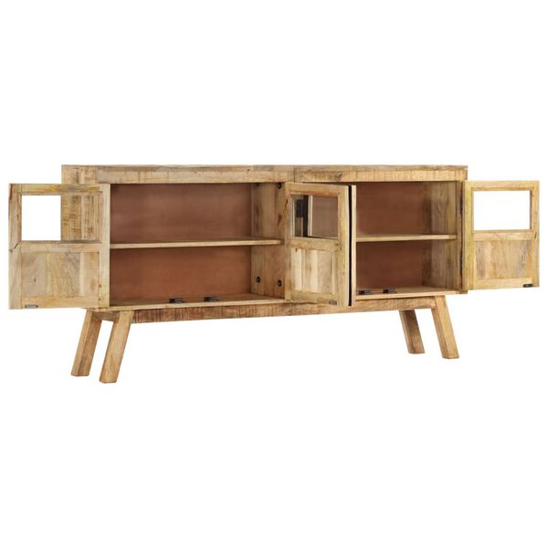 vidaXL Sideboard Braun und Schwarz 160x30x76 cm Massivholz Mango