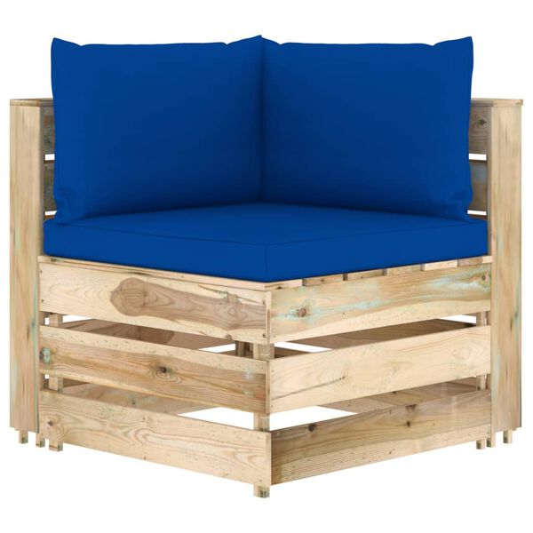 vidaXL 6-tlg. Garten-Lounge-Set mit Kissen Gr&uuml;n Impr&auml;gniertes Holz