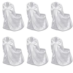 vidaXL 6 x Stuhlhusse f&uuml;r Hochzeit Bankett wei&szlig;