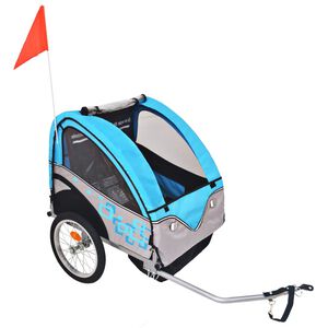vidaXL Fahrradanh&auml;nger Grau und Blau 30 kg